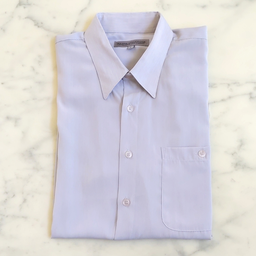 NWOT. MAXINI COLLEZIONE Men's 100% Micro Microlon Peach Skin Dress Shirt.